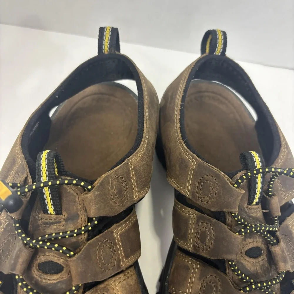 KEEN Newport Waterproof Leather Hiking Sandals Mens 9 Brown Closed Trail Shoes
